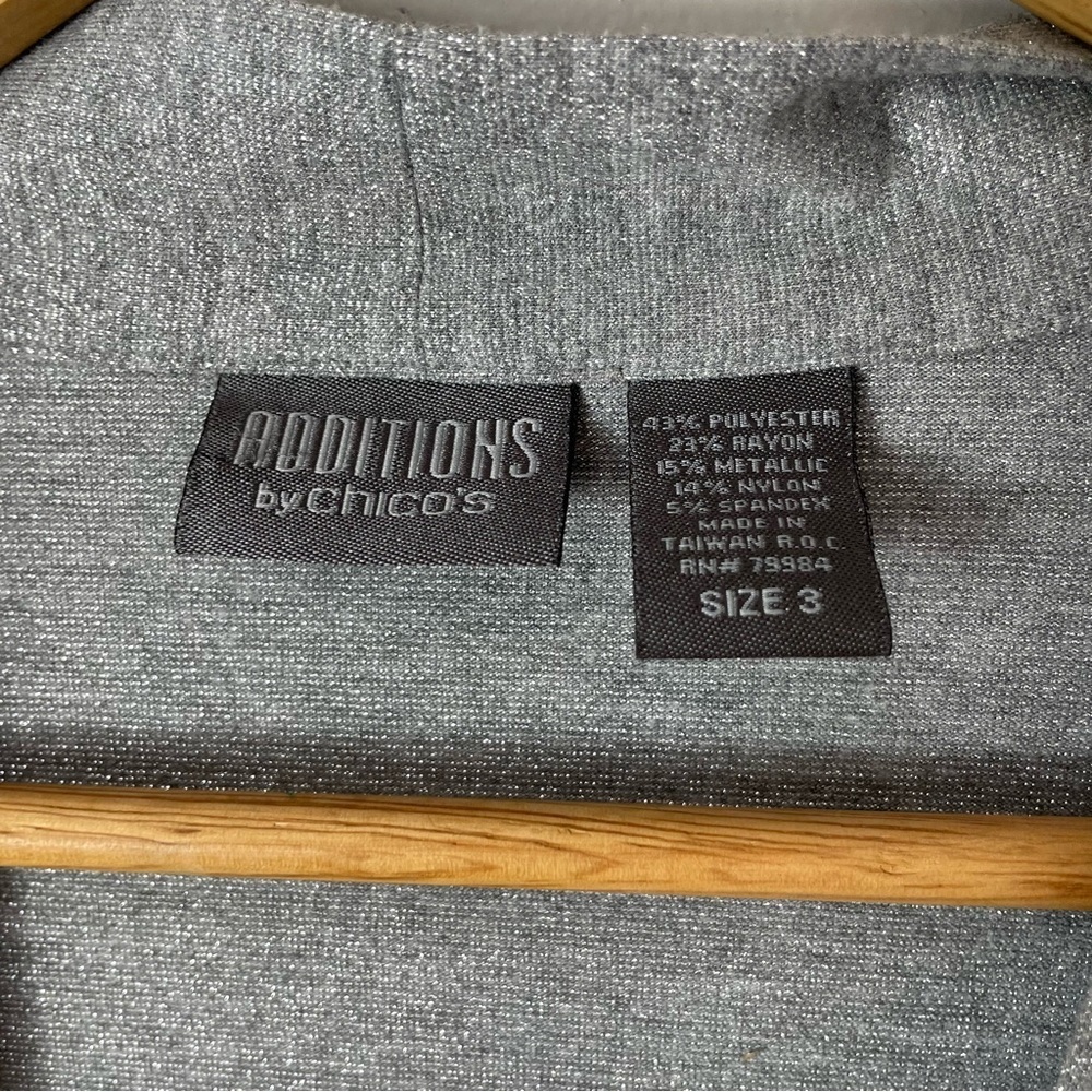Additions by Chico's grey silver lightweight cardigan size 3 XL - Picture 3 of 5